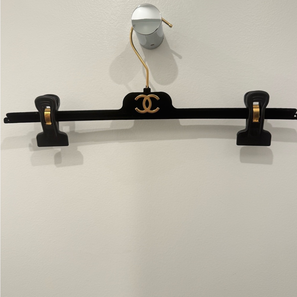 Authentic Chanel Single Pants Skirt Hanger Velvet New